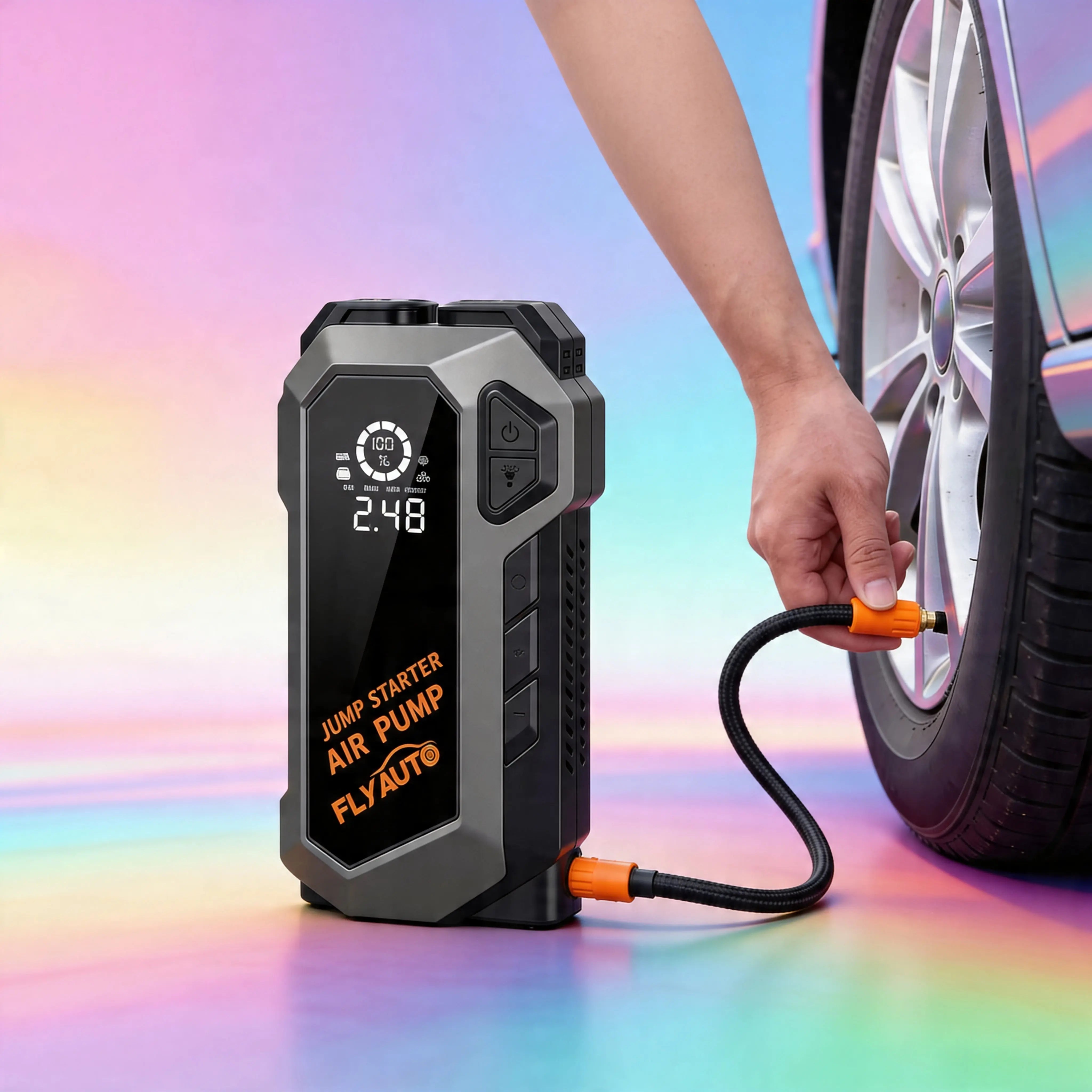 Avviatore di Emergenza Auto 4000A 4 in 1 — Jump Starter 20000mAh + Gonfiatore Pneumatici 150 PSI + Power Bank + Torcia LED Uè Shop