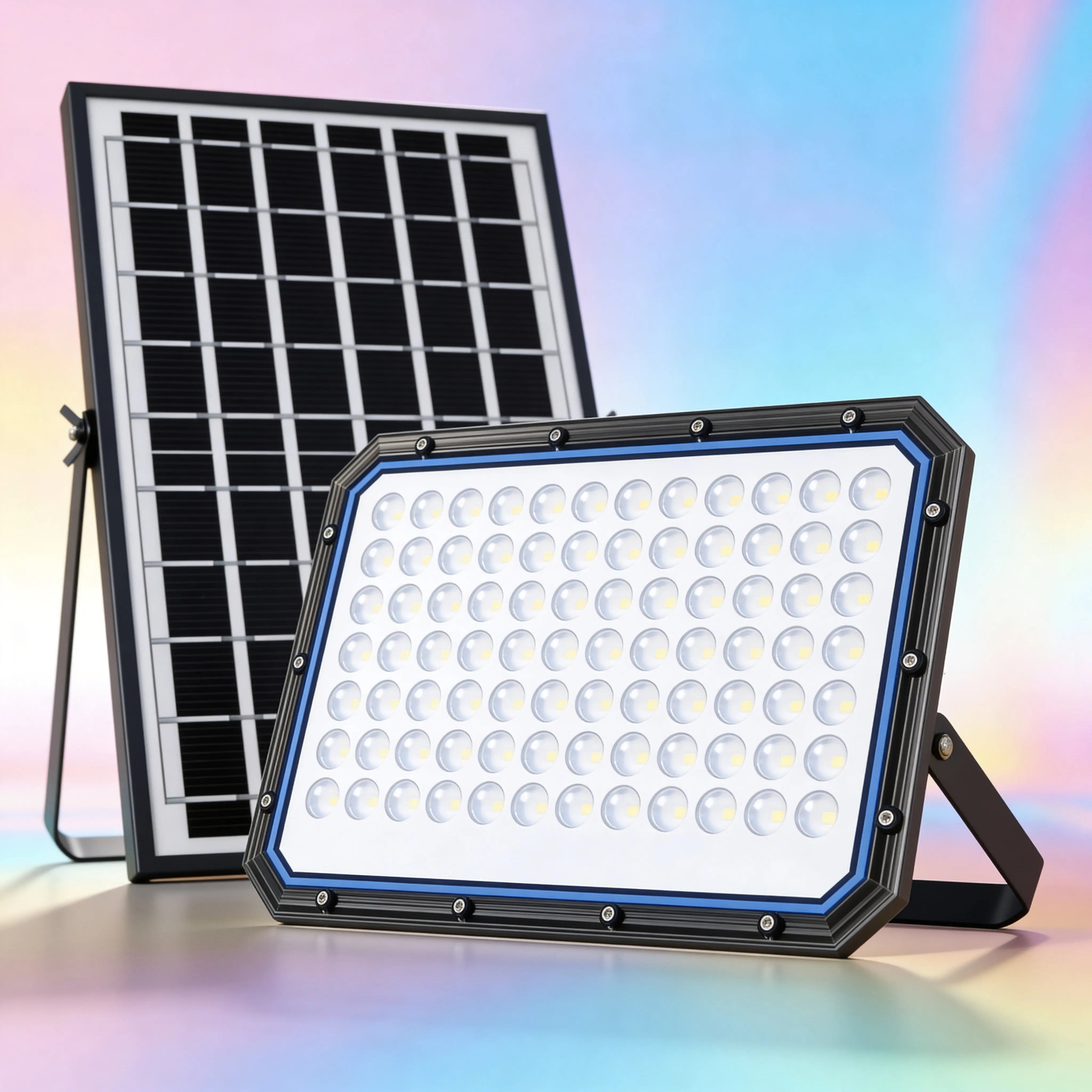 Faro LED da Esterno Solare 2000W con Pannello Solare, Sensore Crepuscolare, Telecomando, Luce Bianca Fredda, IP66 Impermeabile Uè Shop