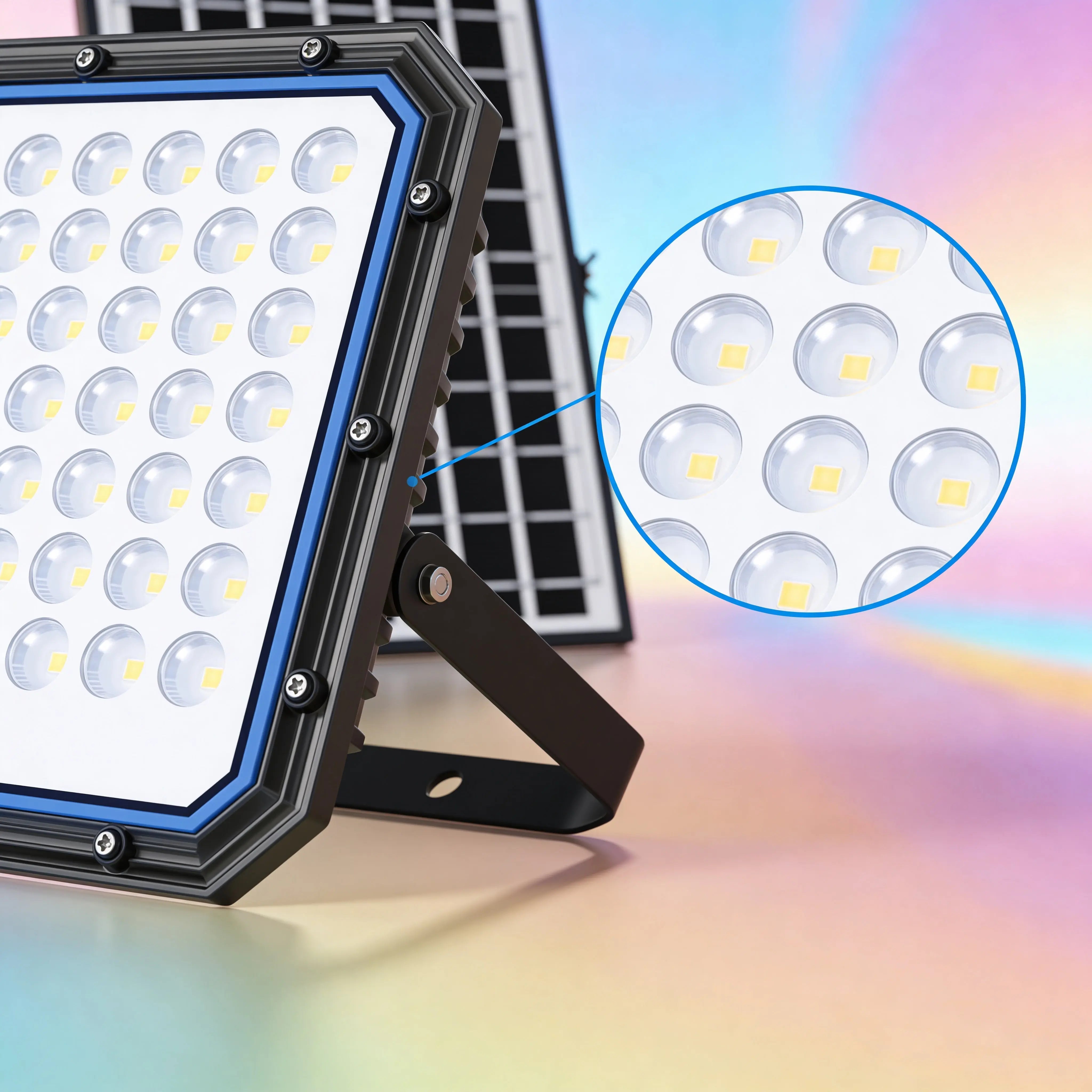 Faro LED da Esterno Solare 2000W con Pannello Solare, Sensore Crepuscolare, Telecomando, Luce Bianca Fredda, IP66 Impermeabile Uè Shop