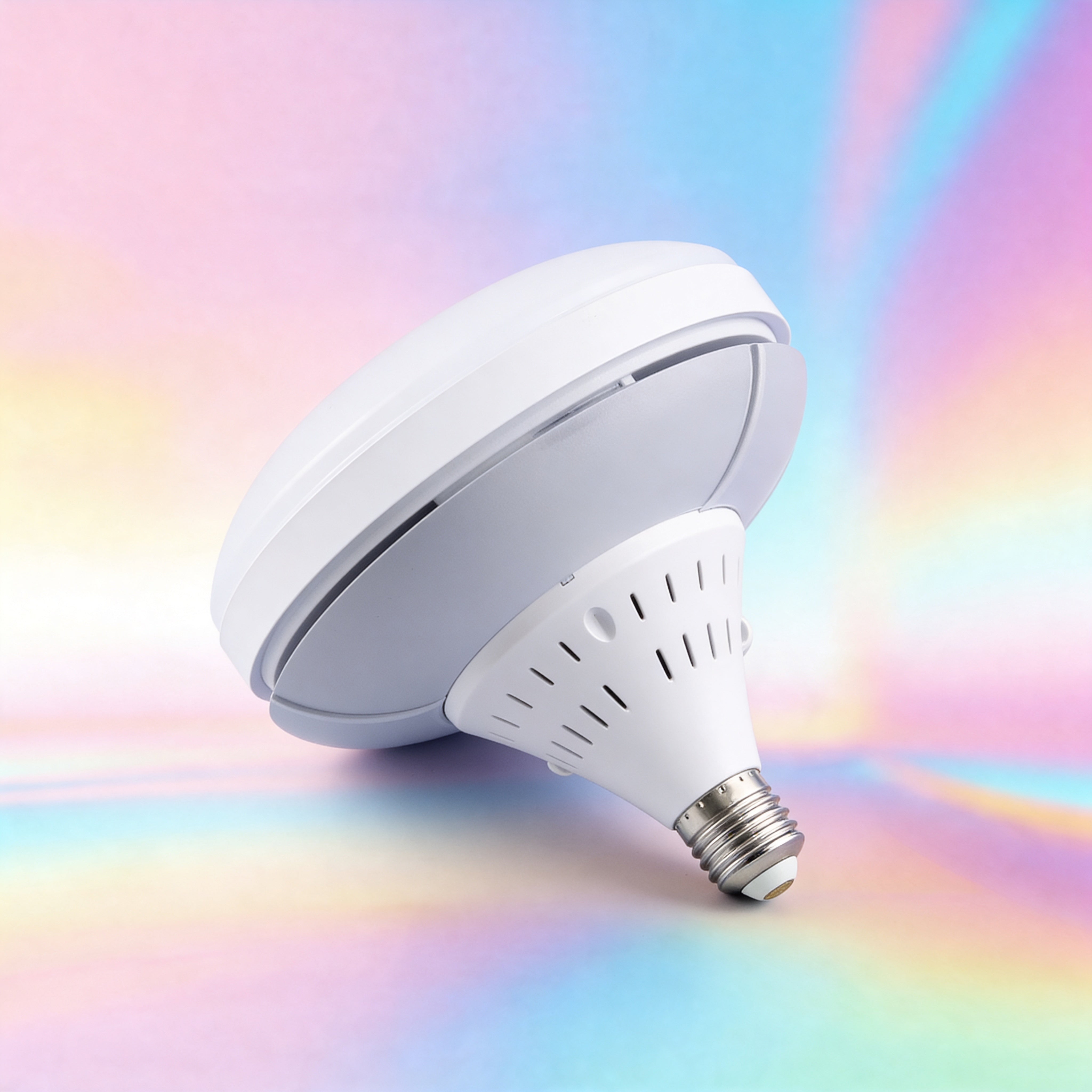 Ventilatore da soffitto LED con telecomando. Silenzioso, pale pieghevoli, 3 velocità, luce regolabile E27, installazione rapida Uè Shop