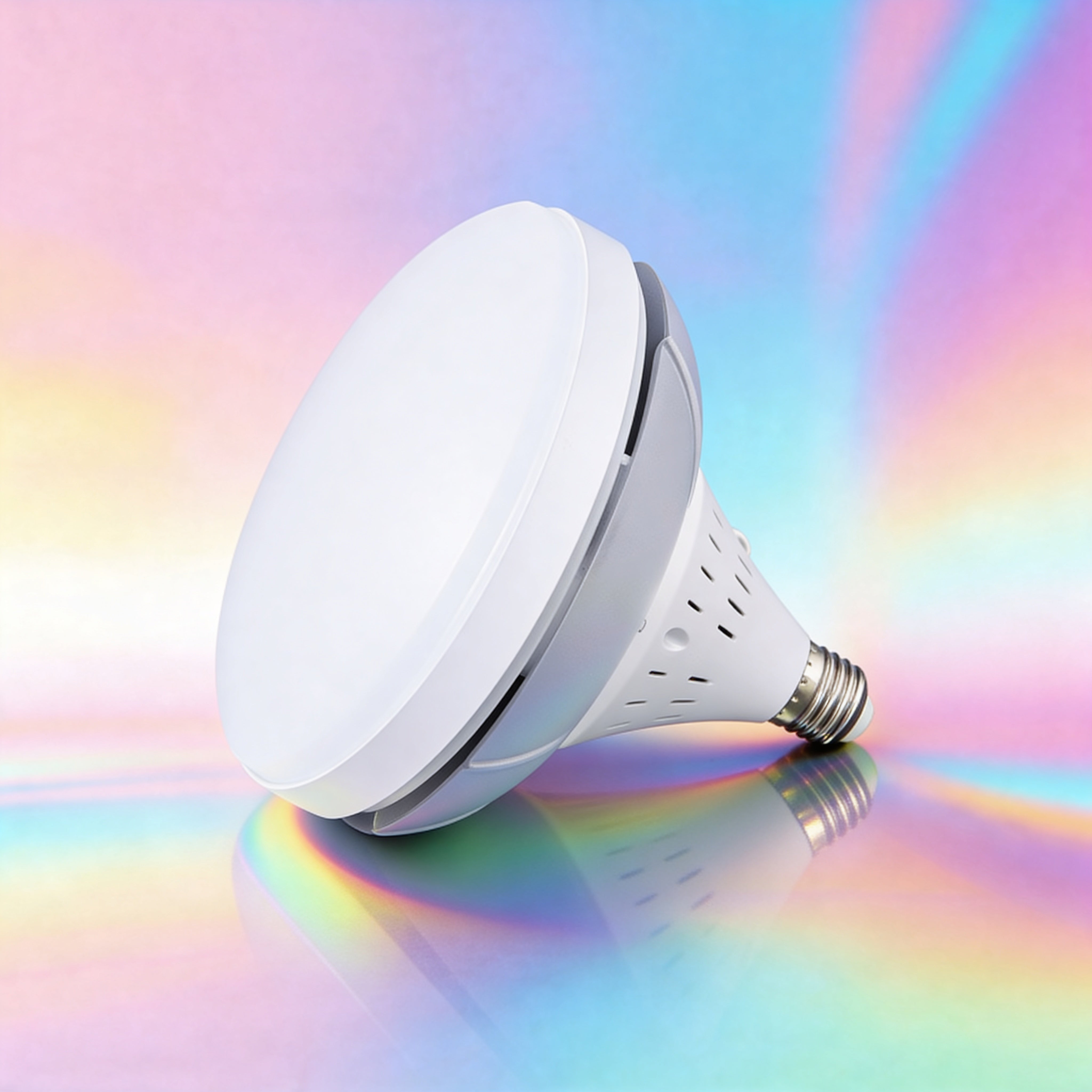 Ventilatore da soffitto LED con telecomando. Silenzioso, pale pieghevoli, 3 velocità, luce regolabile E27, installazione rapida Uè Shop