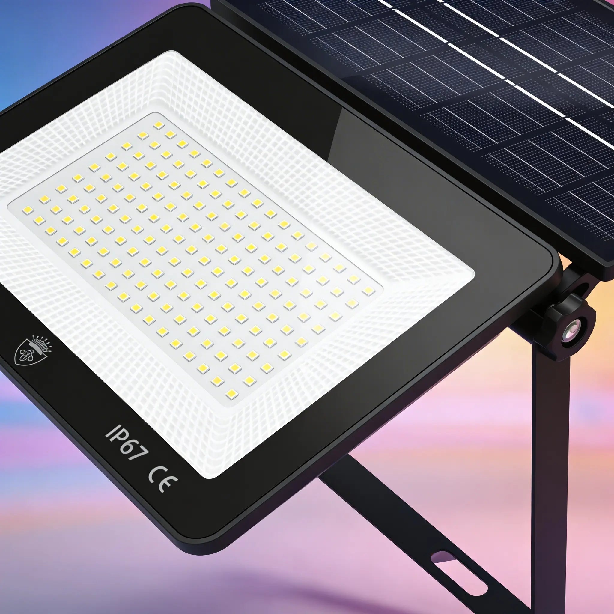 Faro LED Solare 400W IP67 – Faretto da Esterno con Pannello Solare Integrato, molte ore di autonomia Uè Shop