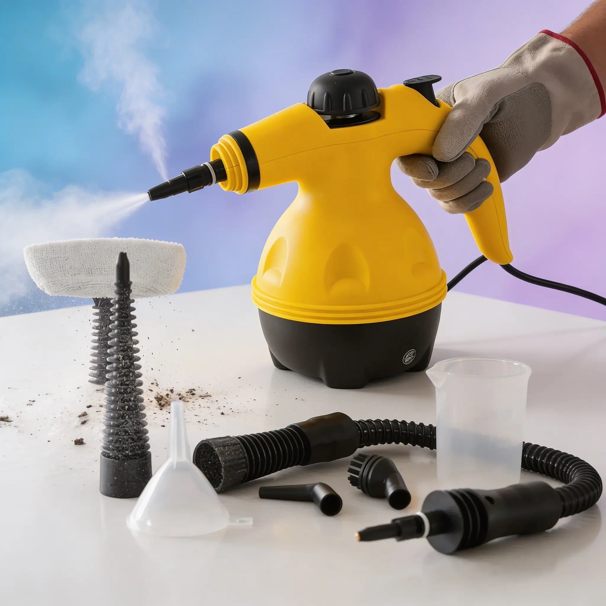 Pulitore a Vapore Portatile 1000W Alta Pressione con Accessori – Pulitore a Vapore Multifunzione per Casa, Cucina, Bagno, Divani, Vetri e Auto Uè Shop