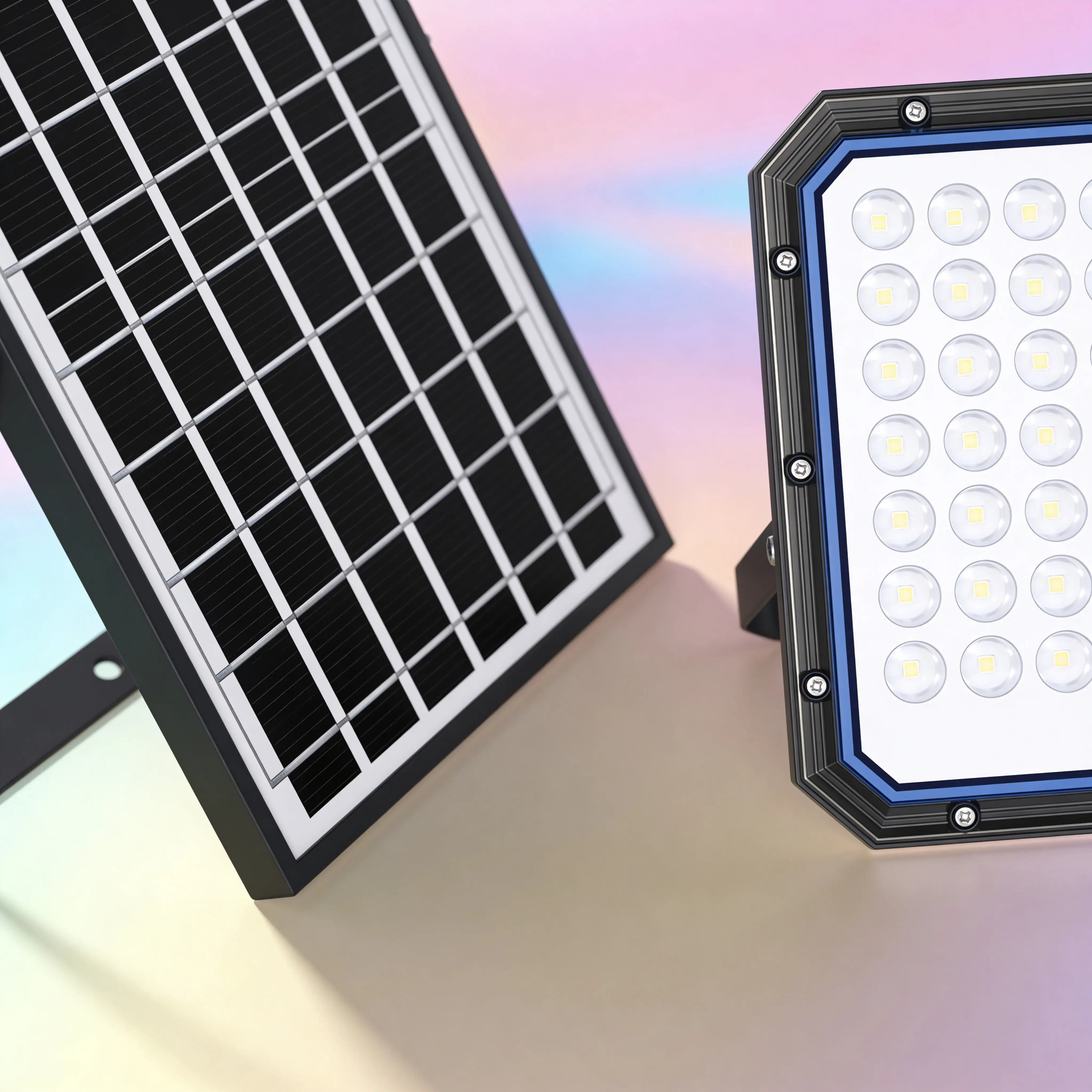 Faro LED da Esterno Solare 2000W con Pannello Solare, Sensore Crepuscolare, Telecomando, Luce Bianca Fredda, IP66 Impermeabile Uè Shop