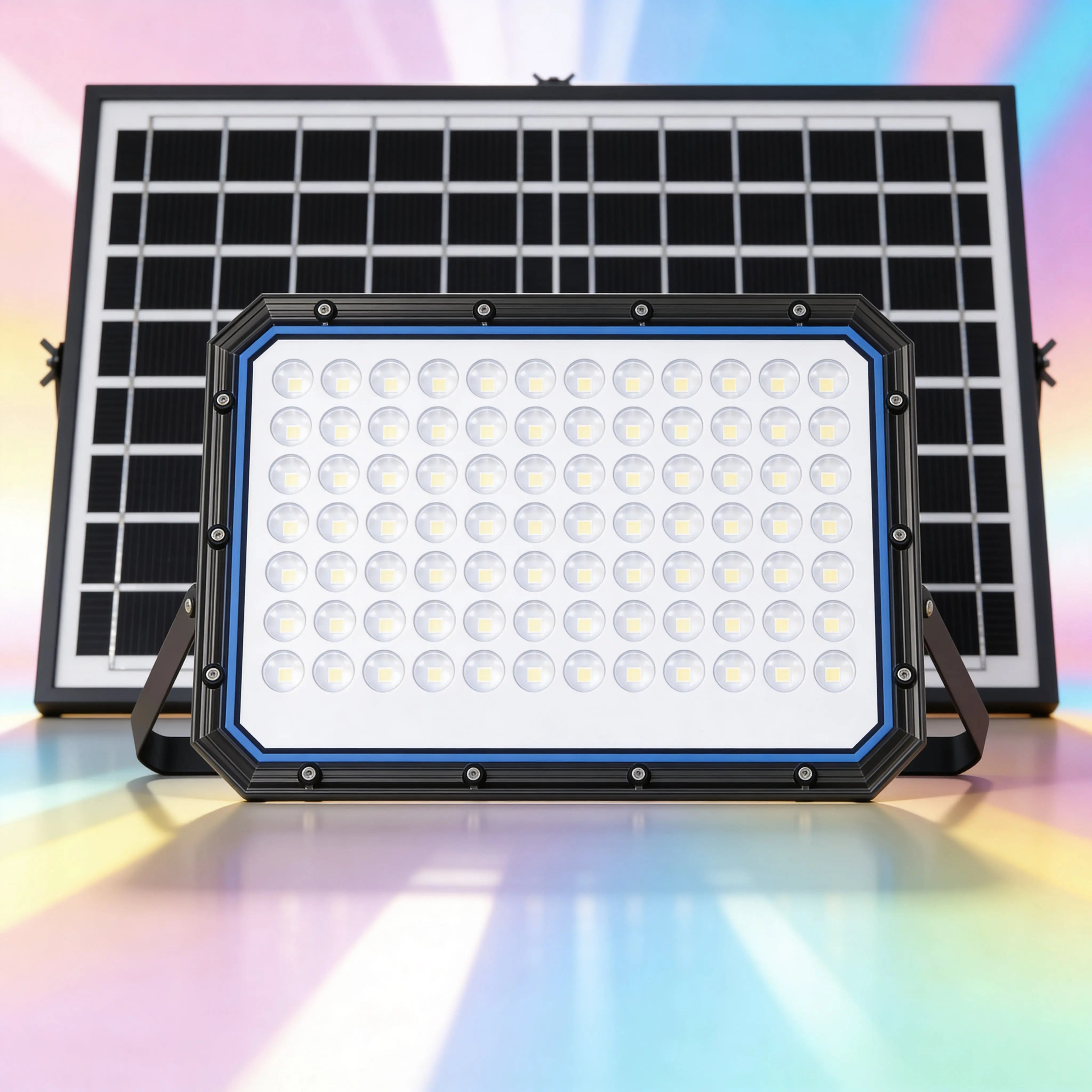 Faro LED da Esterno Solare 2000W con Pannello Solare, Sensore Crepuscolare, Telecomando, Luce Bianca Fredda, IP66 Impermeabile Uè Shop