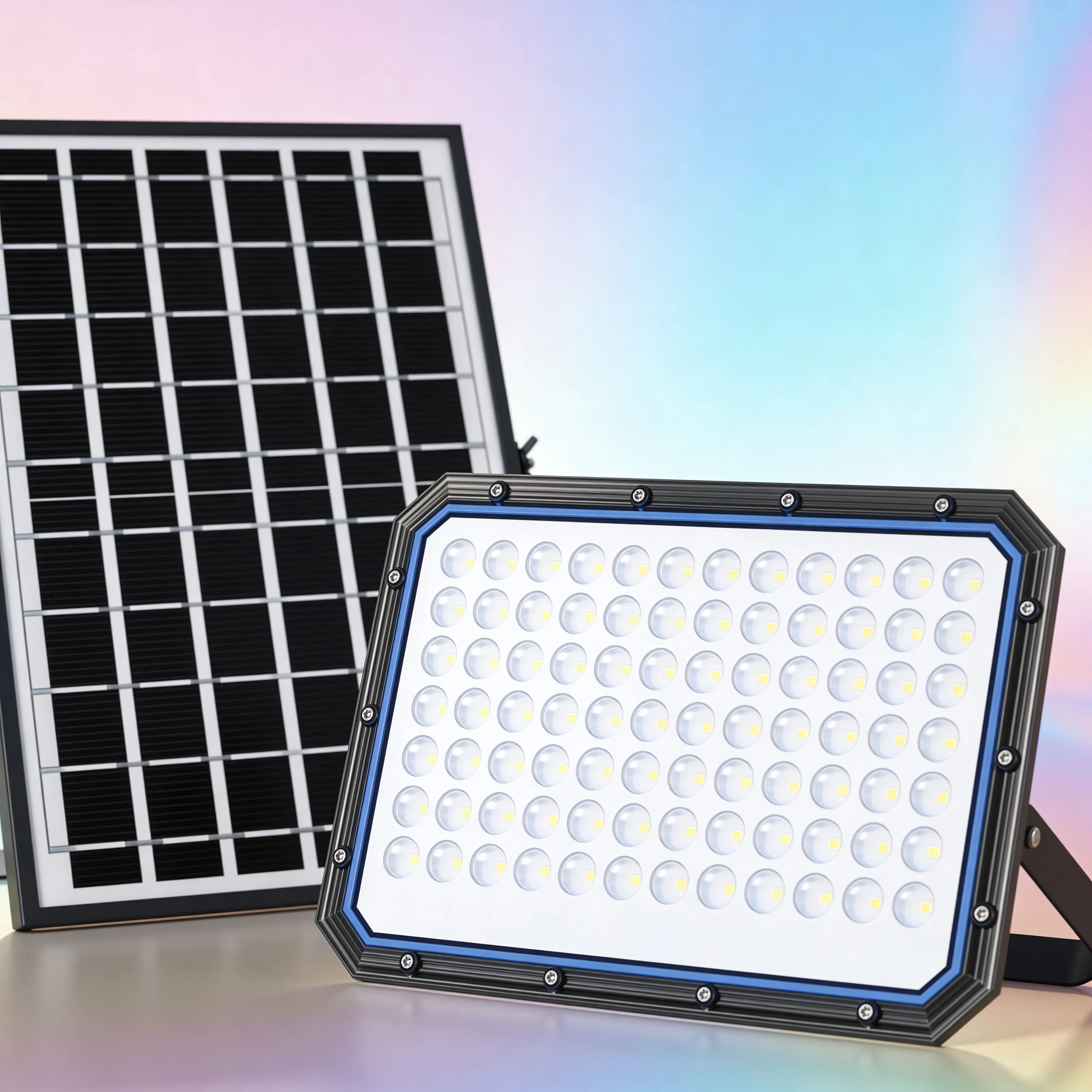 Faro LED da Esterno Solare 2000W con Pannello Solare, Sensore Crepuscolare, Telecomando, Luce Bianca Fredda, IP66 Impermeabile Uè Shop