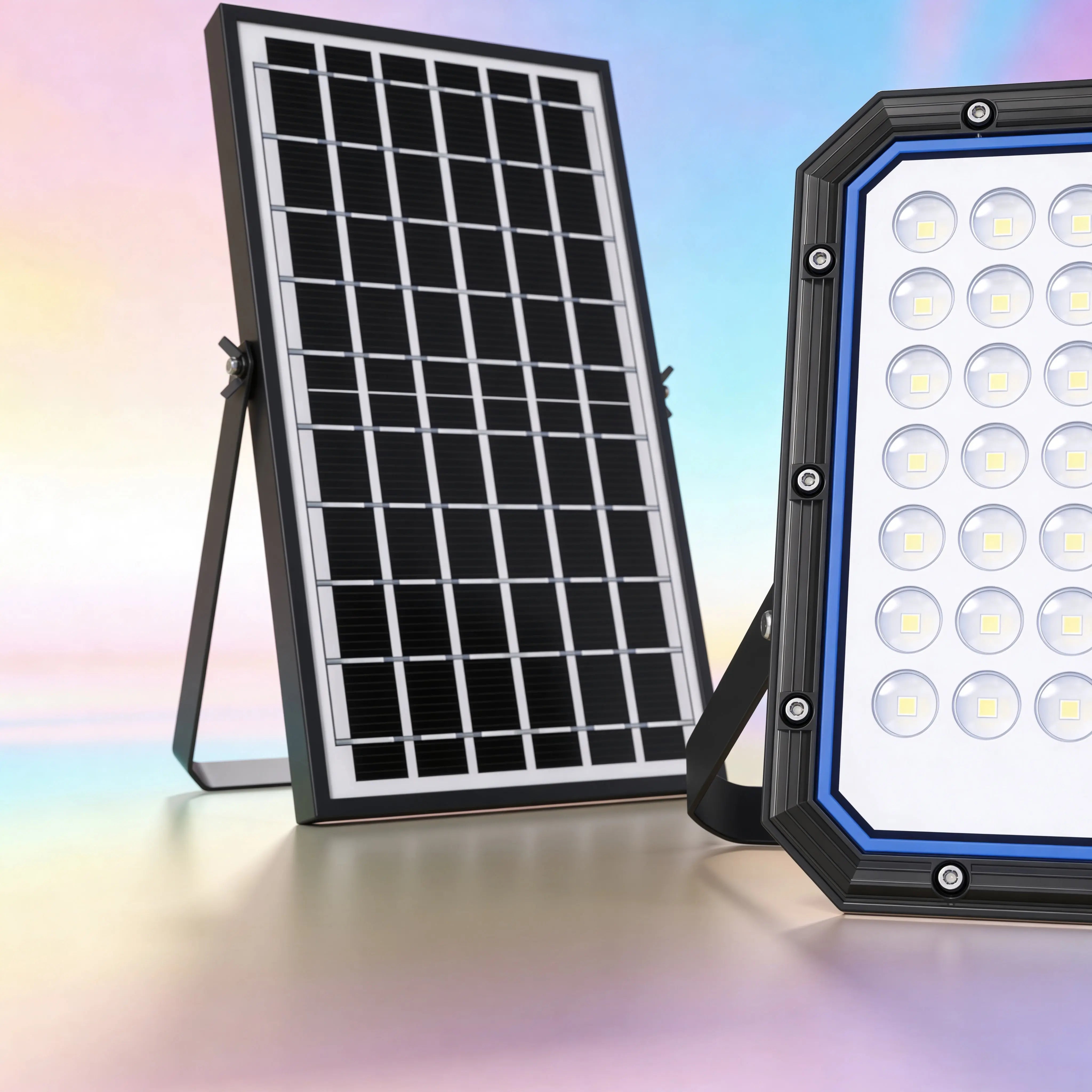 Faro LED da Esterno Solare 2000W con Pannello Solare, Sensore Crepuscolare, Telecomando, Luce Bianca Fredda, IP66 Impermeabile Uè Shop