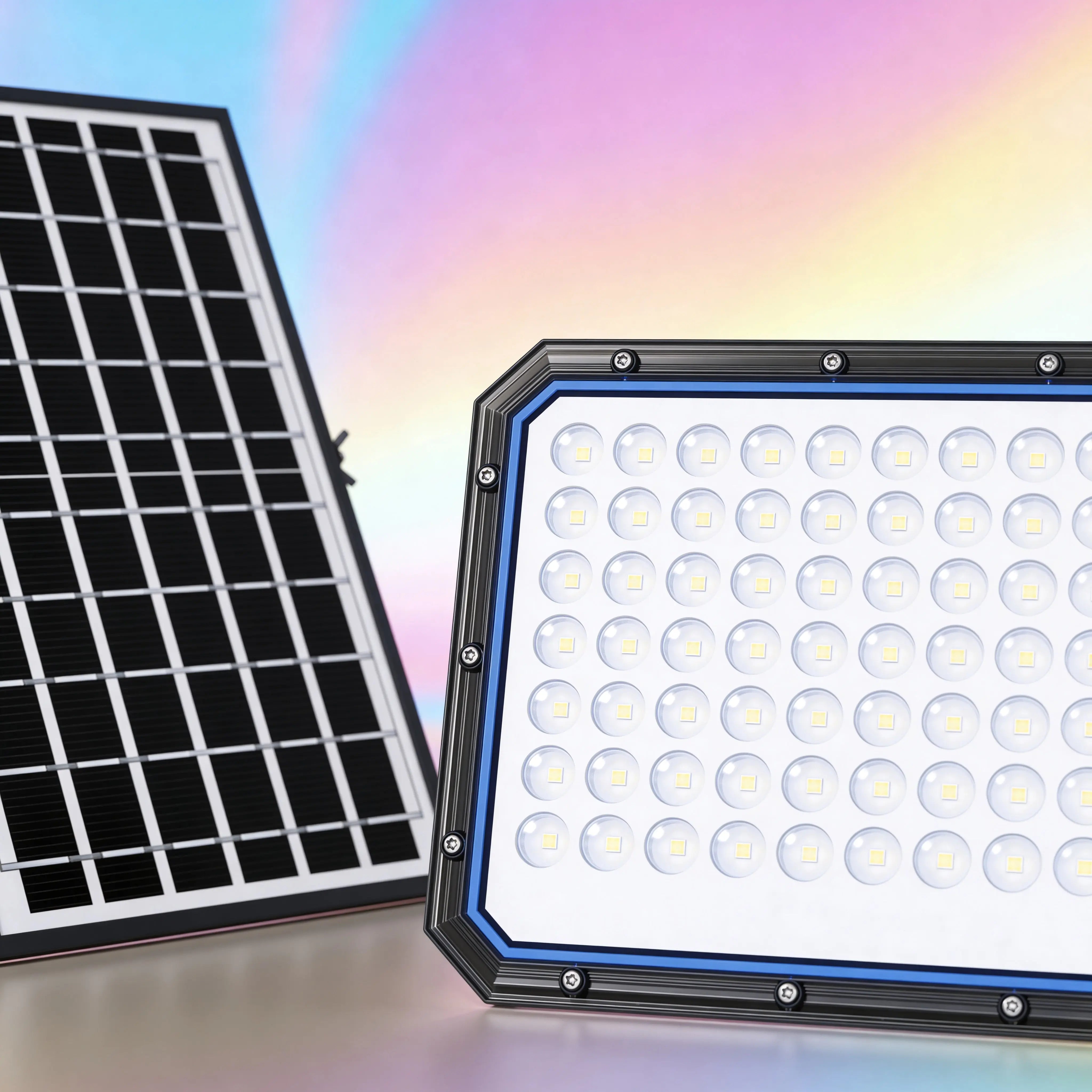 Faro LED da Esterno Solare 2000W con Pannello Solare, Sensore Crepuscolare, Telecomando, Luce Bianca Fredda, IP66 Impermeabile Uè Shop