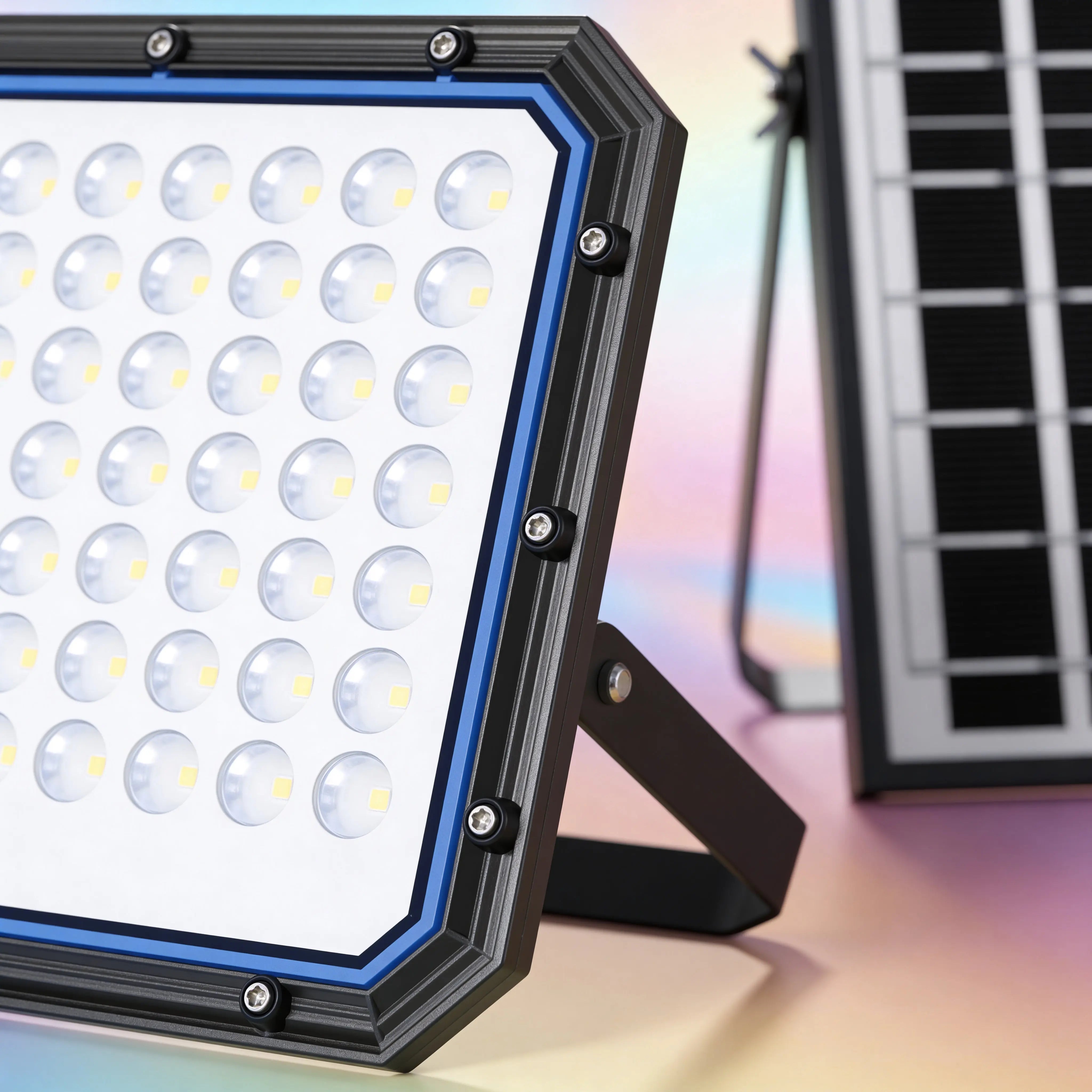 Faro LED da Esterno Solare 2000W con Pannello Solare, Sensore Crepuscolare, Telecomando, Luce Bianca Fredda, IP66 Impermeabile Uè Shop