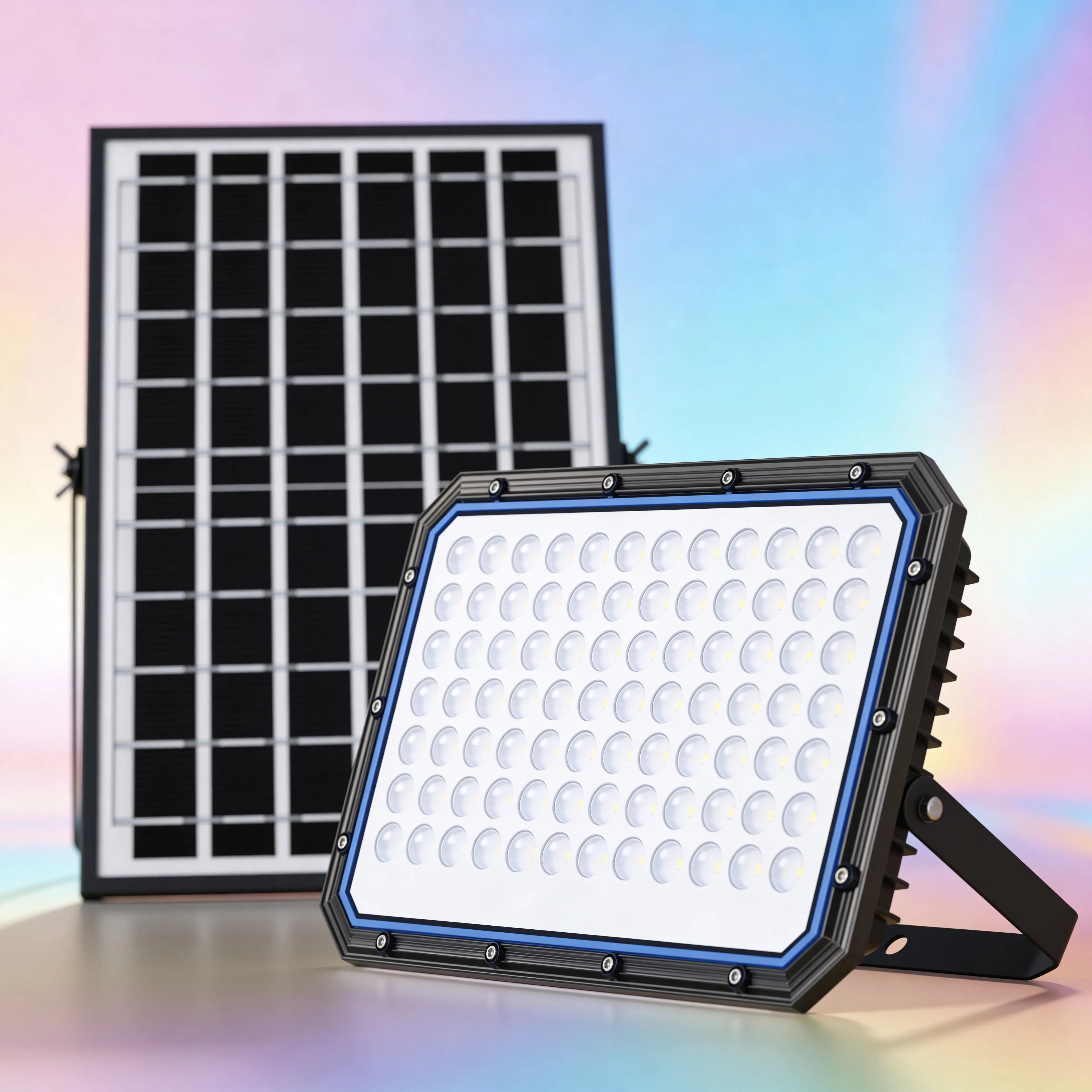 Faro LED da Esterno Solare 2000W con Pannello Solare, Sensore Crepuscolare, Telecomando, Luce Bianca Fredda, IP66 Impermeabile Uè Shop