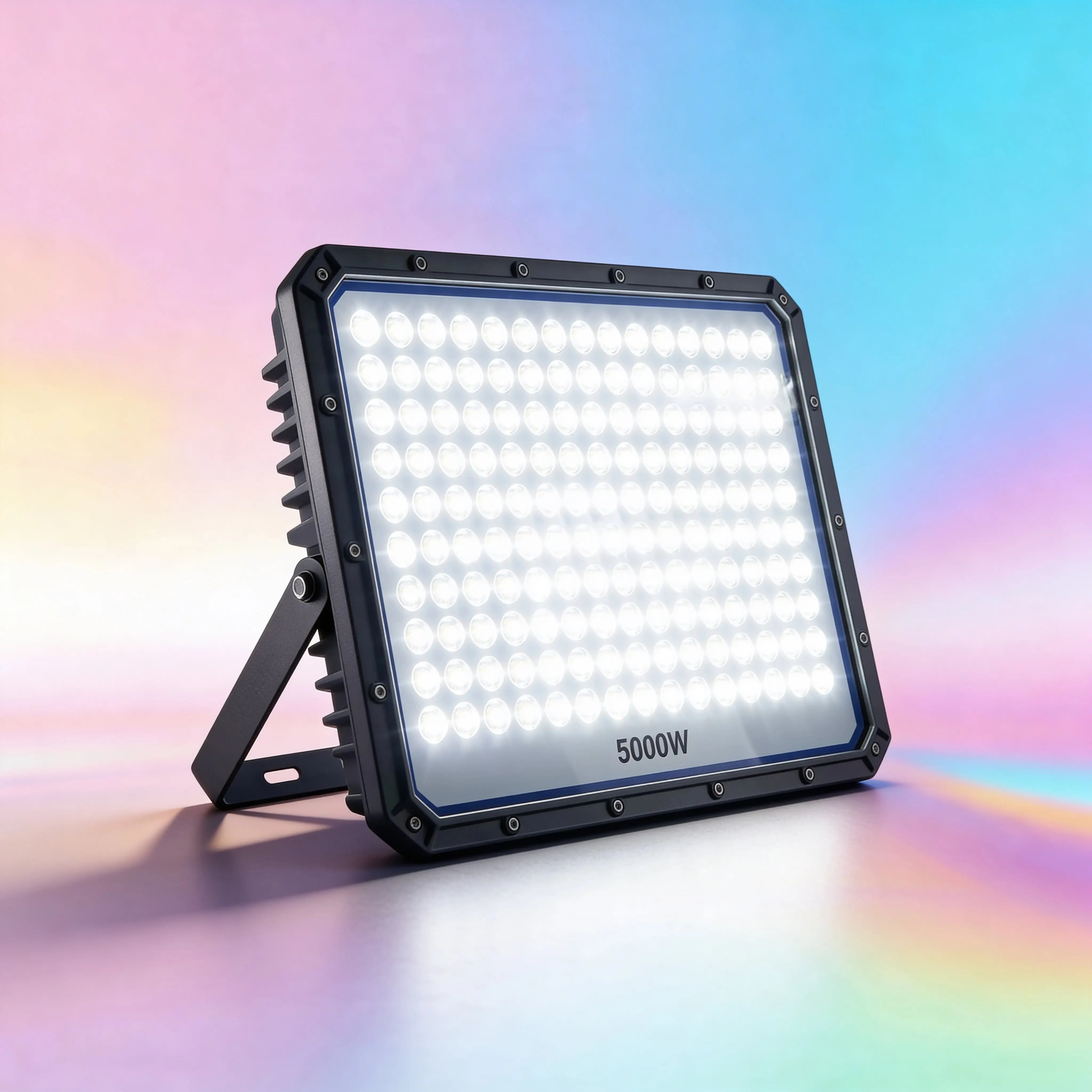 Faro Solare LED 5000W con Pannello Solare, 320 LED Ultra Luminosi, Luce Bianca Fredda 6500K, Telecomando Incluso, IP66 Impermeabile, Autonomia fino a 12 Ore Uè Shop